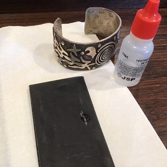 Sterling Silver Cuff Bracelet Alex Sanchez Navajo 1.25” X 6.5” 113.6 Gms - Picture 11 of 12